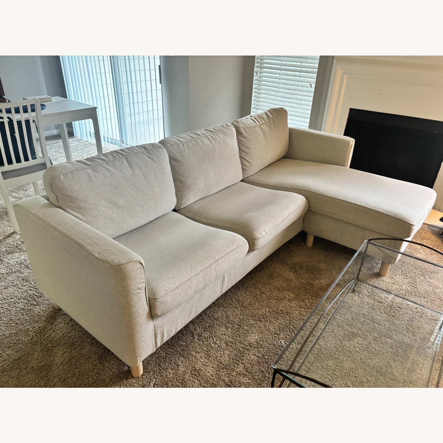 IKEA Parup Beige Chaise Sofa - AptDeco
