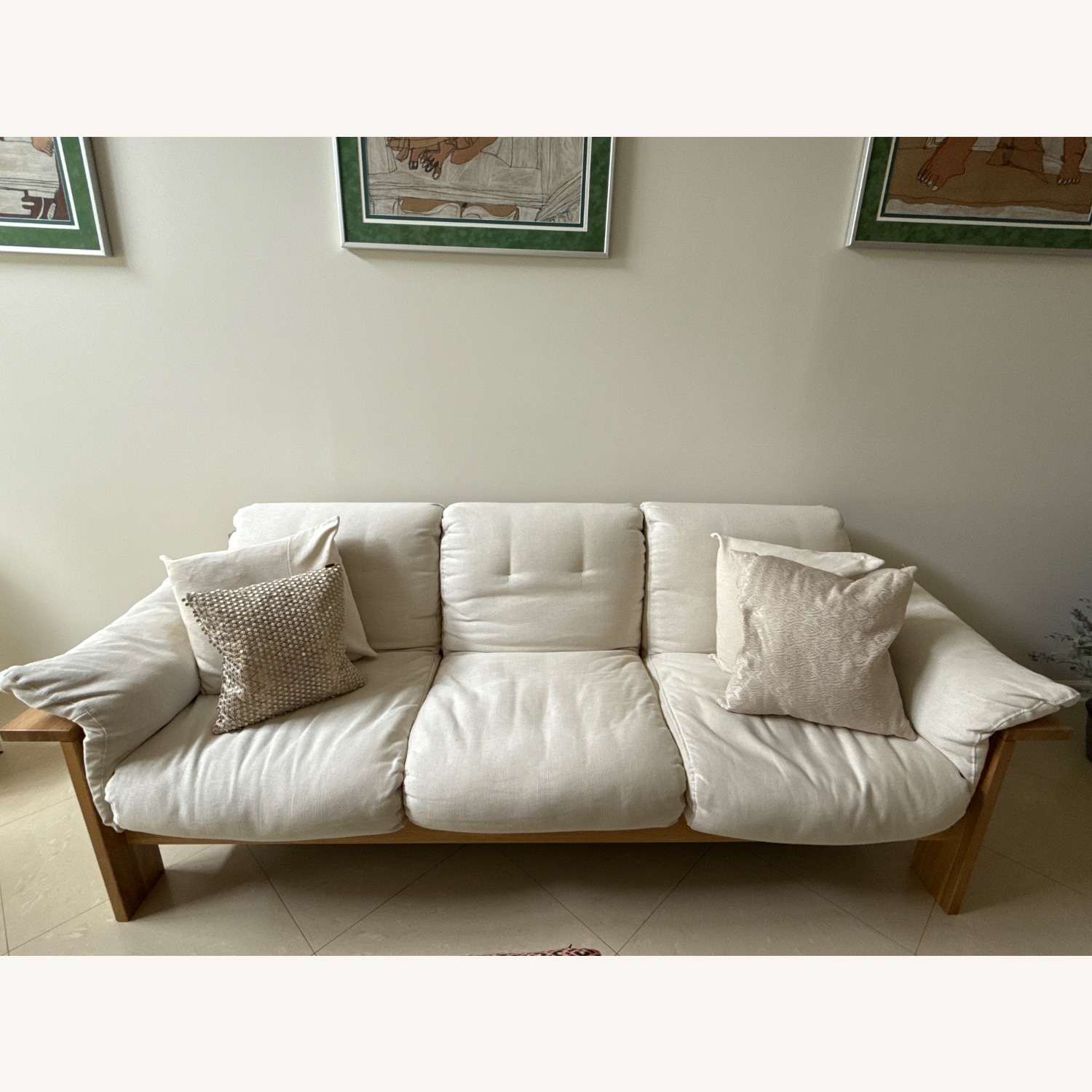 Crate & Barrel Shinola Runwell Wood Frame Sofa - image-1