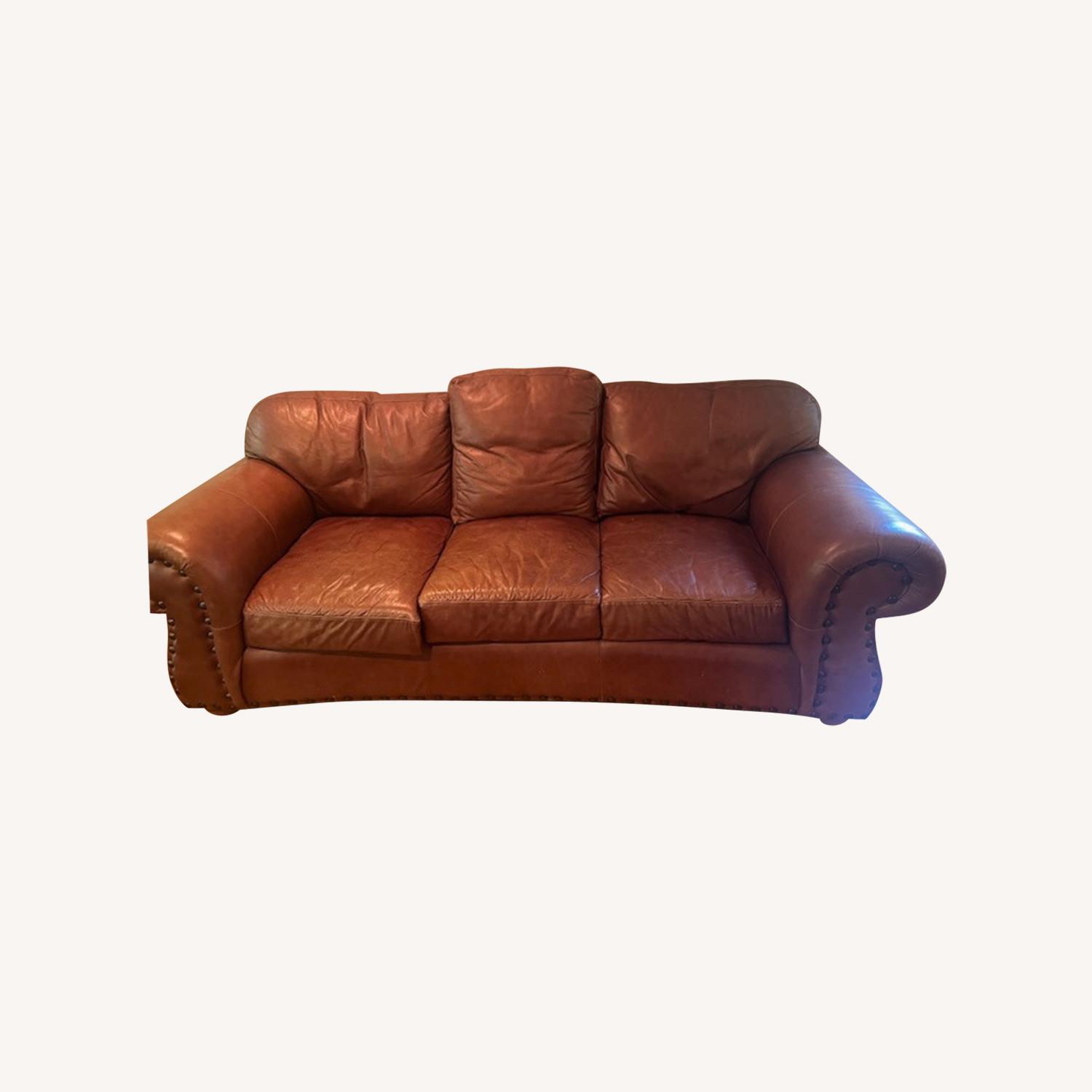Comty Leather Sofa with Nailheads - image-0