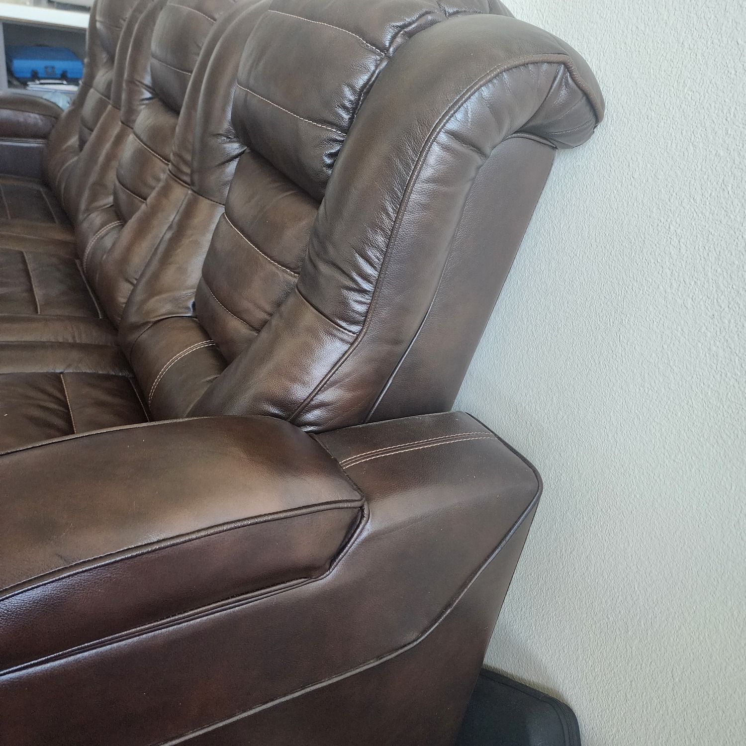 Power Recline Leather 3 Seat Sofa  - image-3
