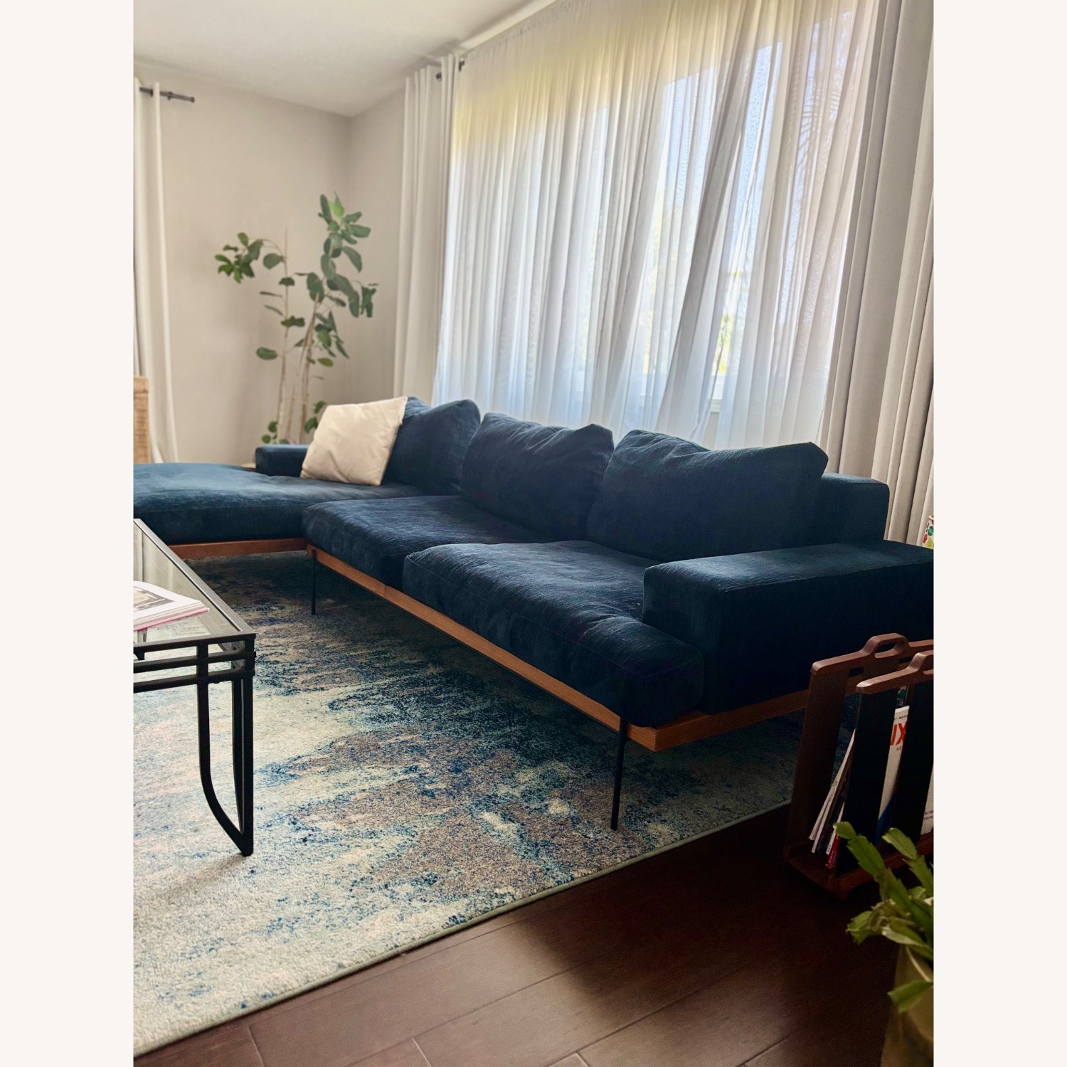 Custom Blue Sofa - image-4