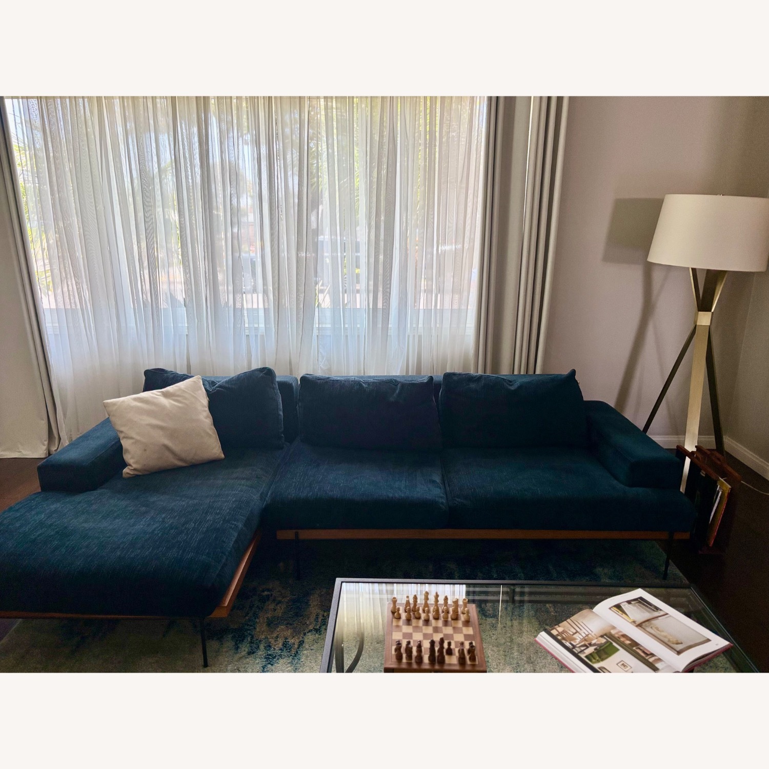 Custom Blue Sofa - image-5