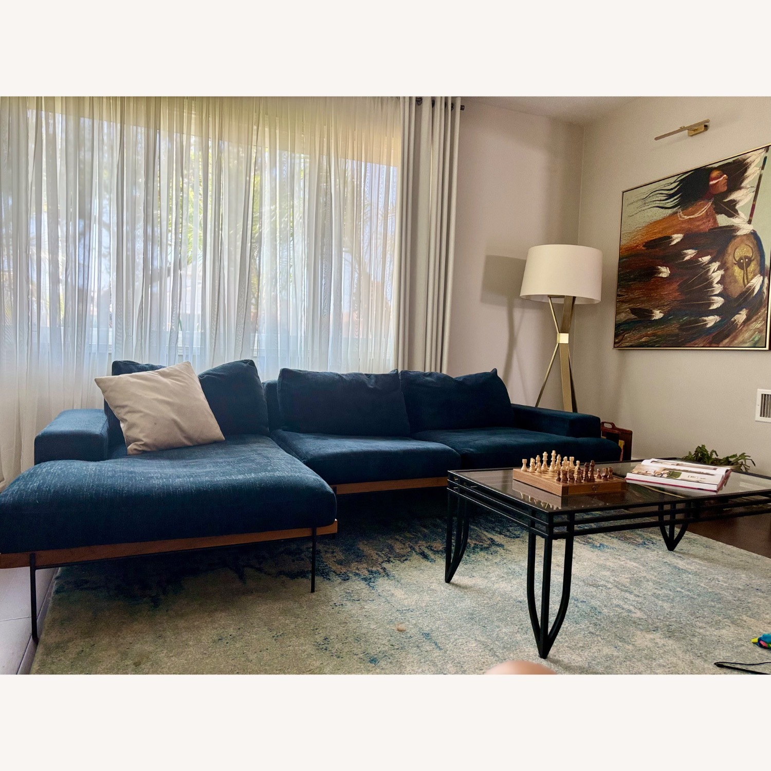 Custom Blue Sofa - image-2