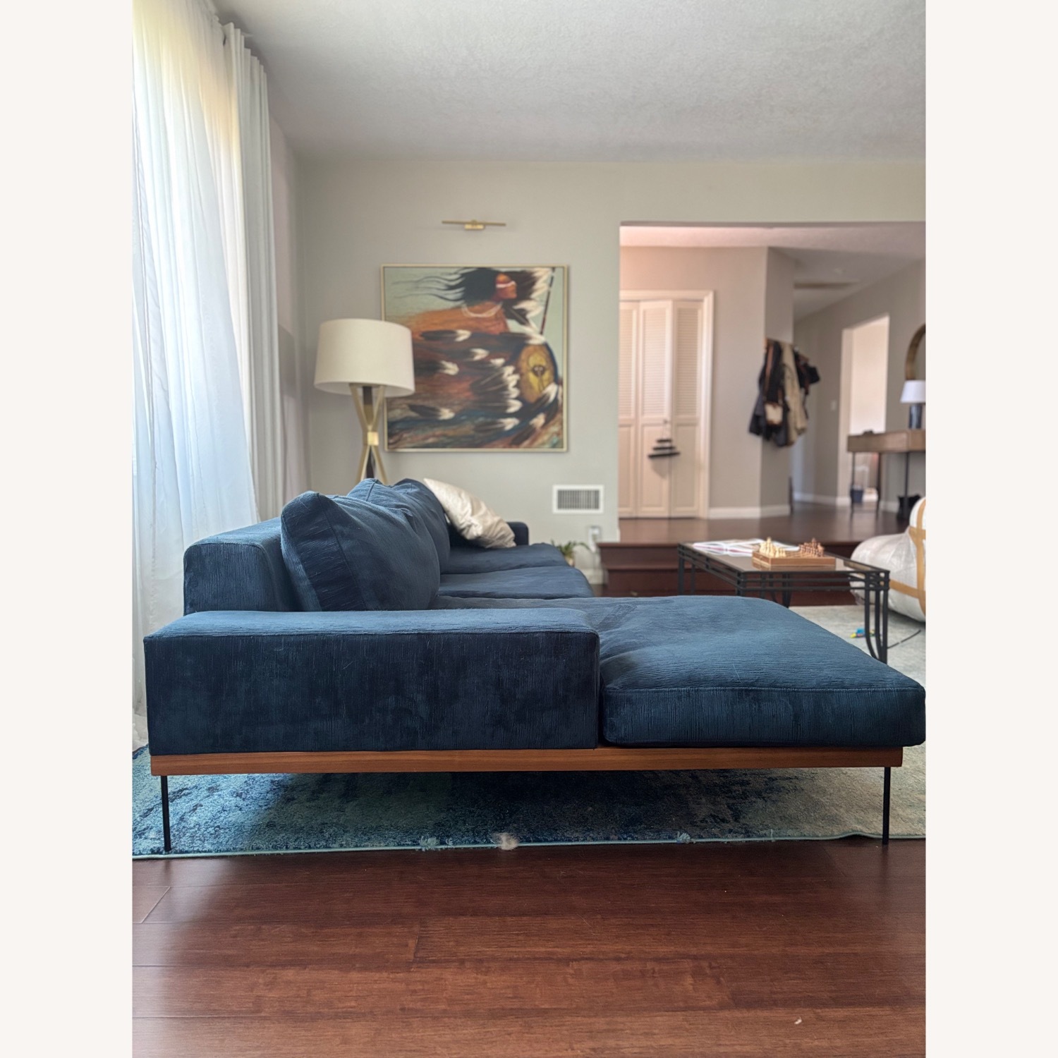 Custom Blue Sofa - image-3