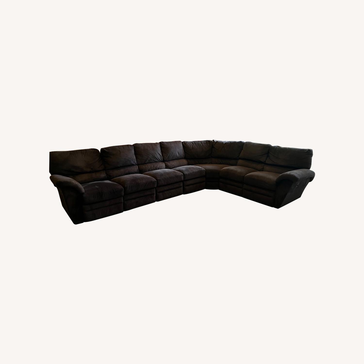 Large Dark Brown Couch - image-0