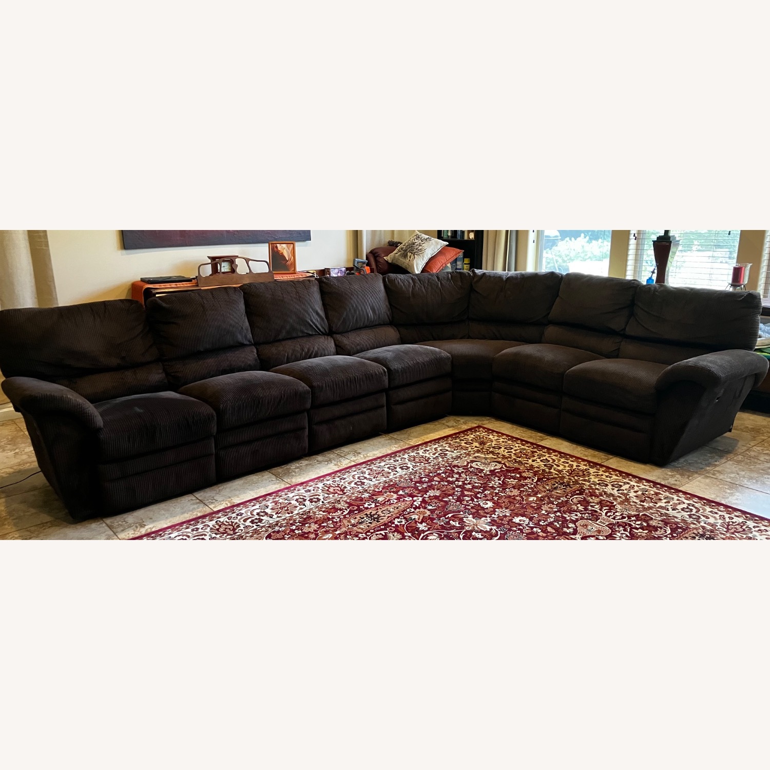 Large Dark Brown Couch - image-1