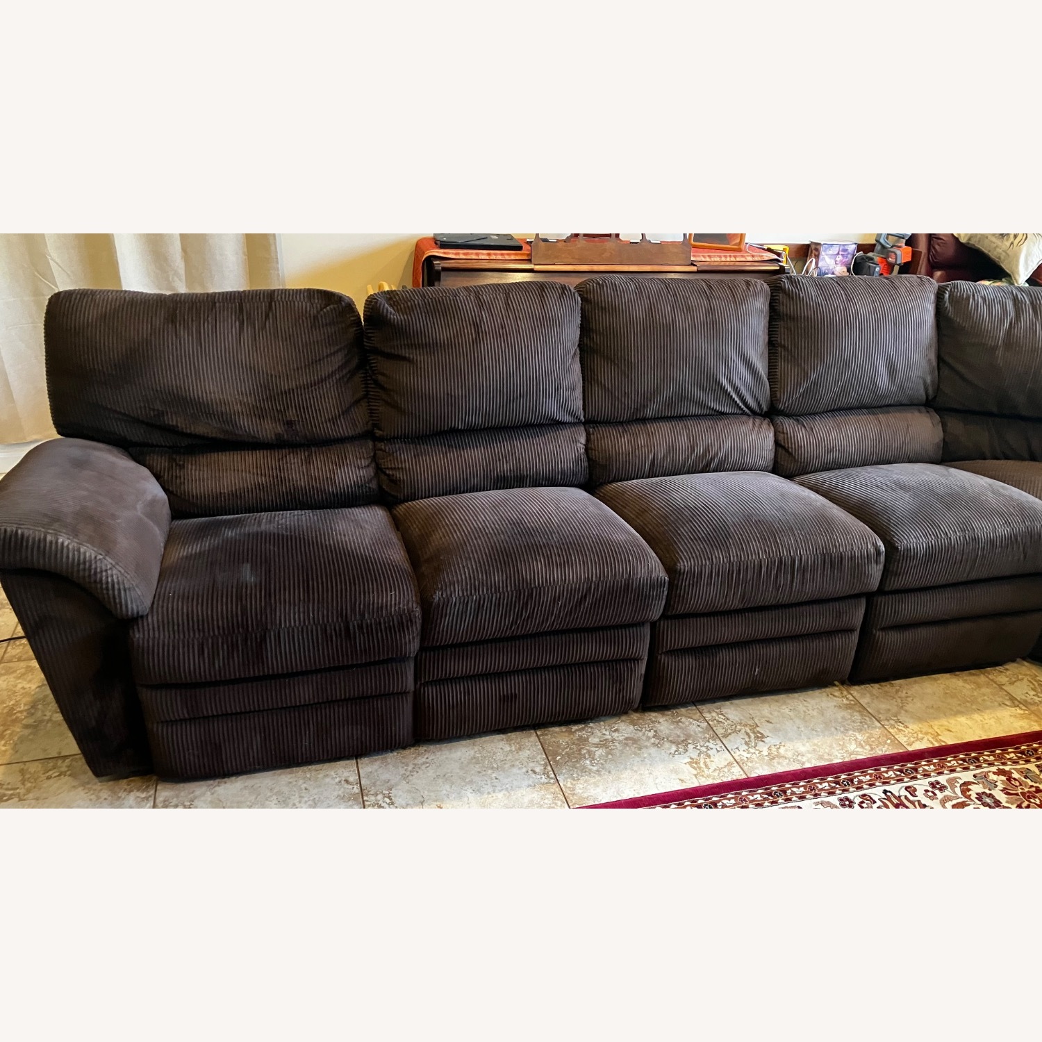 Large Dark Brown Couch - image-3