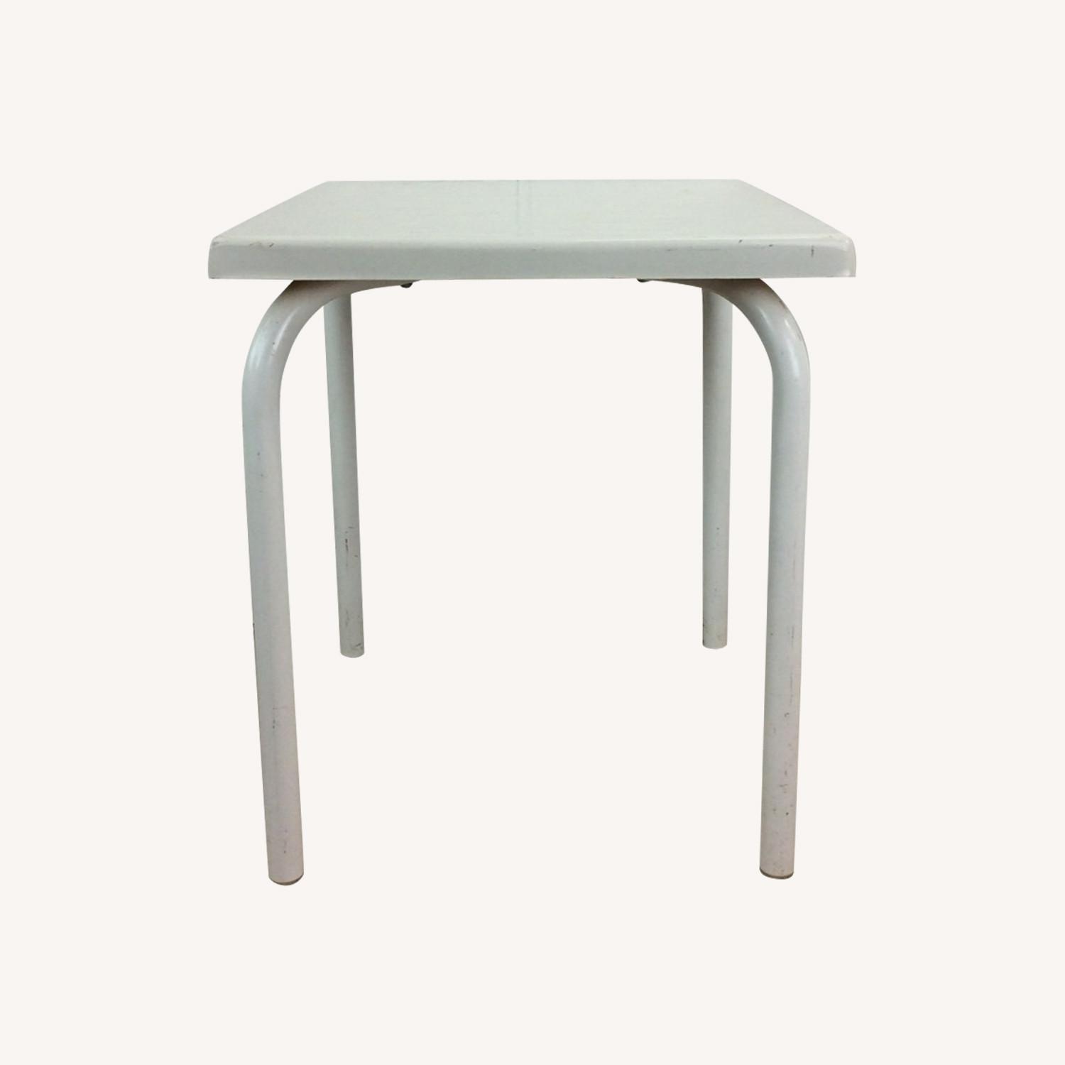 Mid Century Patio End Table with Fiberglass Top - image-0