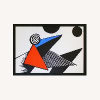 Spirale et Triangle Rouge Alexander Calder, Signed