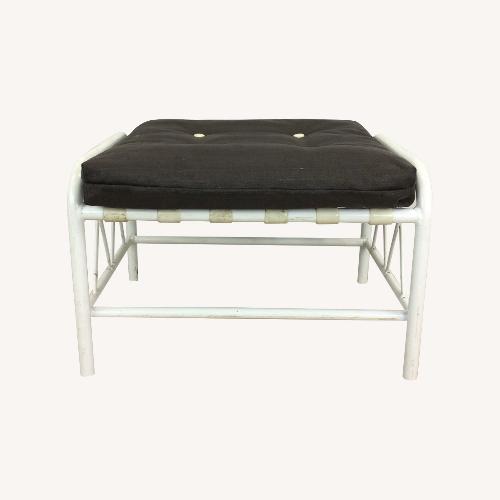 Used Mid Century Aluminum Outdoor Patio Ottoman for sale on AptDeco