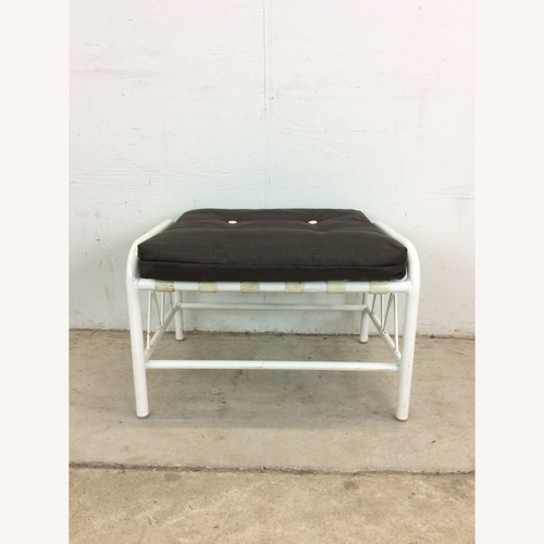 Used Mid Century Aluminum Outdoor Patio Ottoman for sale on AptDeco