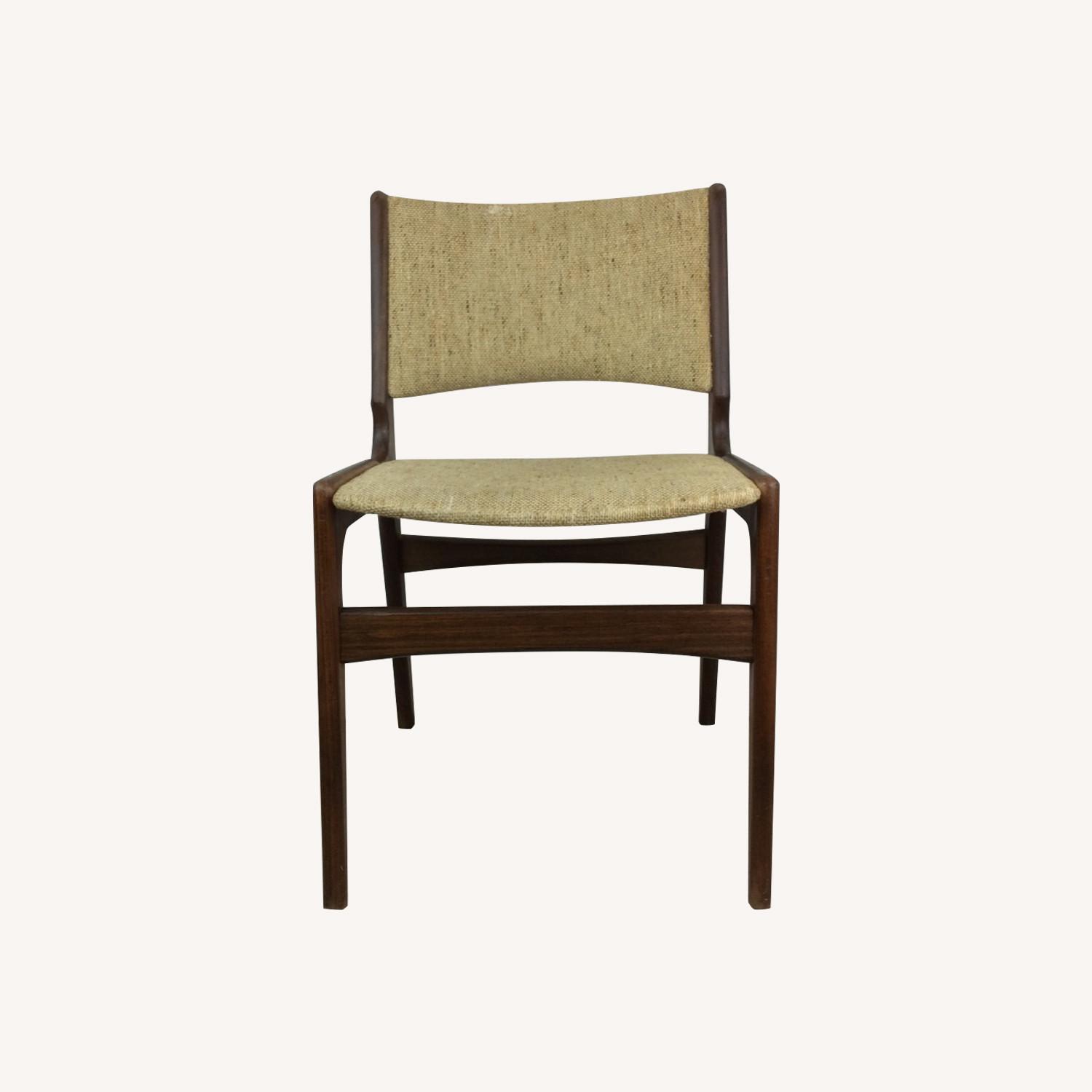Danish Teak Side Chair with Vintage Upholstery - image-0
