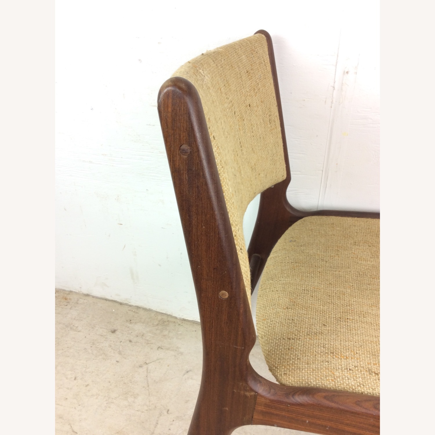 Danish Teak Side Chair with Vintage Upholstery - image-17