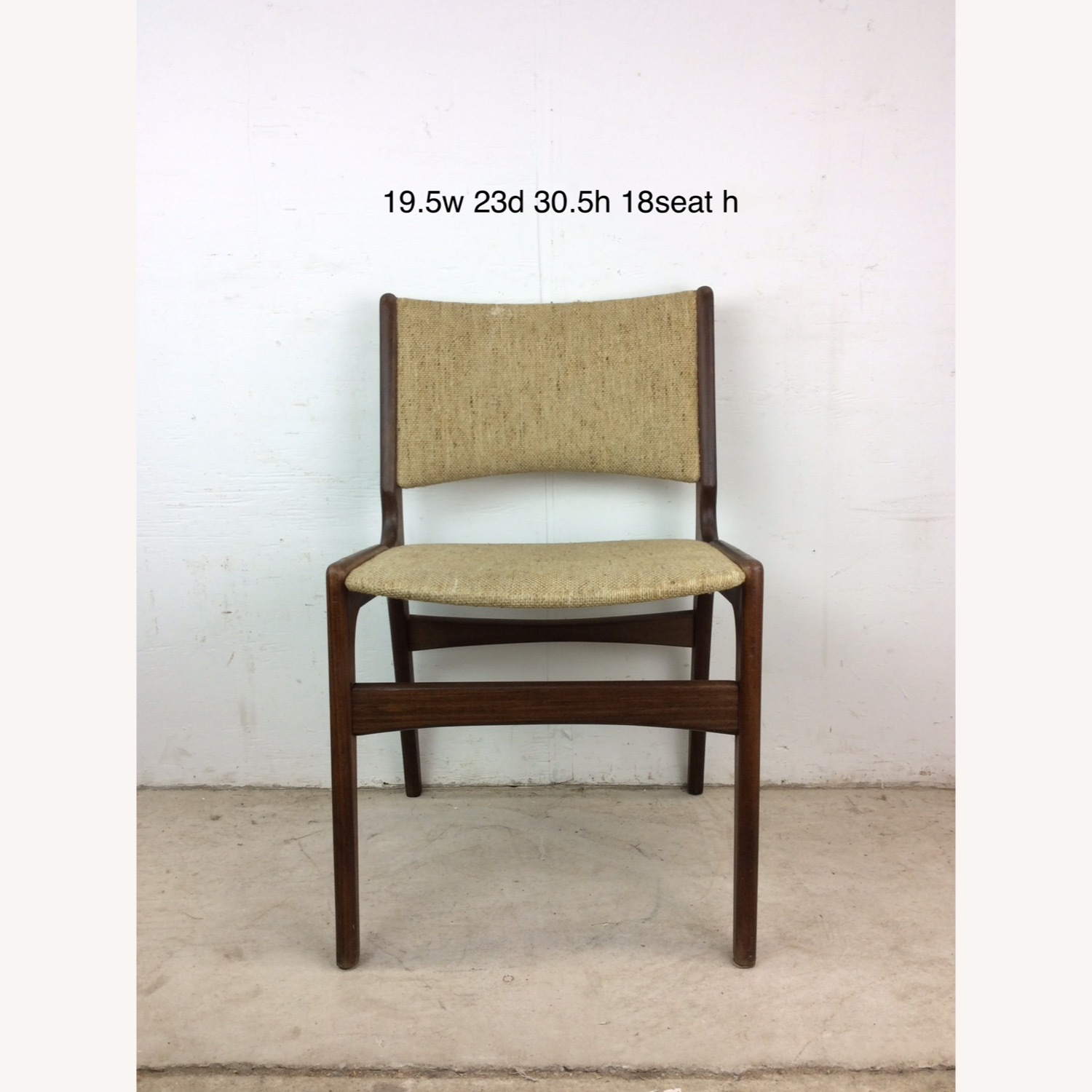 Danish Teak Side Chair with Vintage Upholstery - image-19