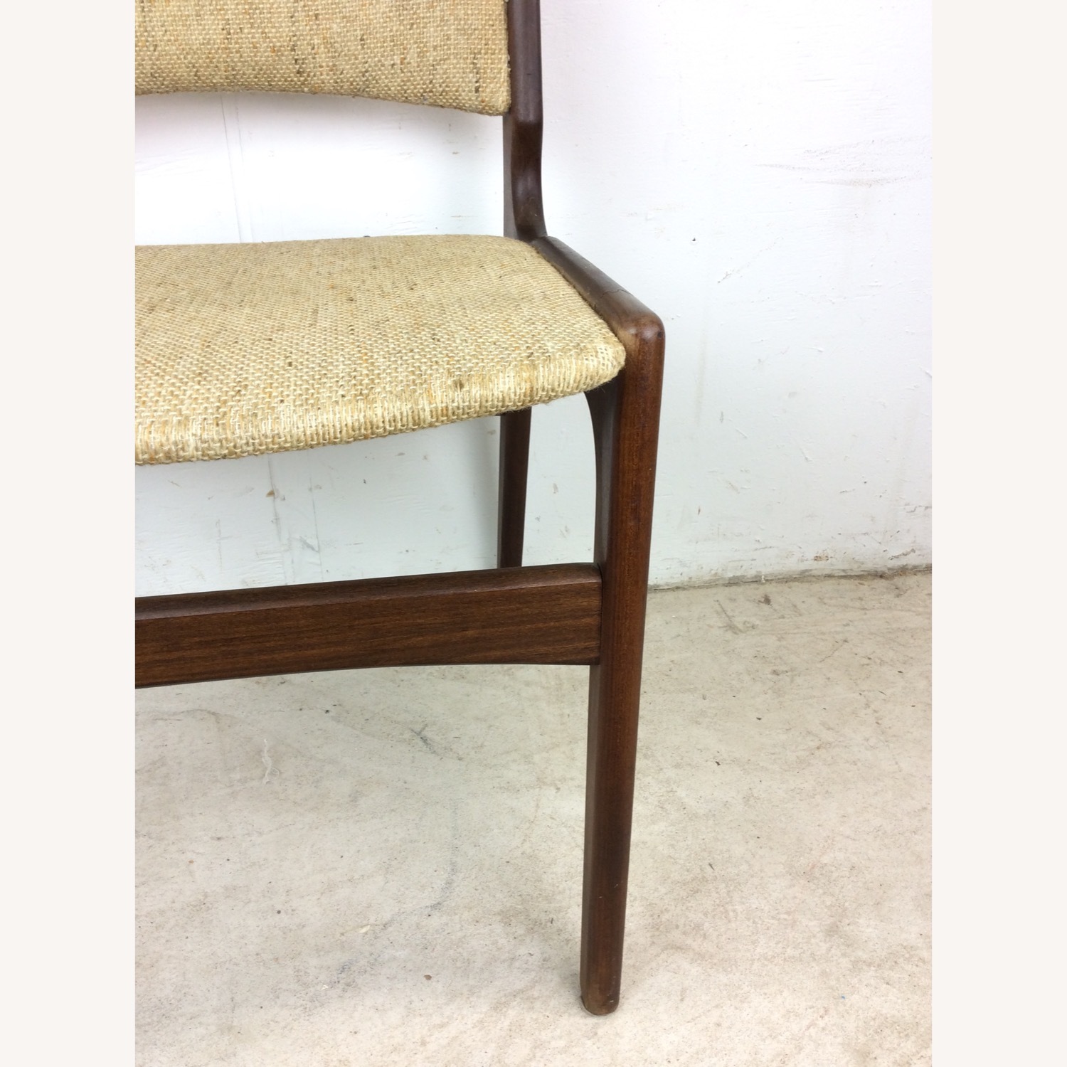 Danish Teak Side Chair with Vintage Upholstery - image-7