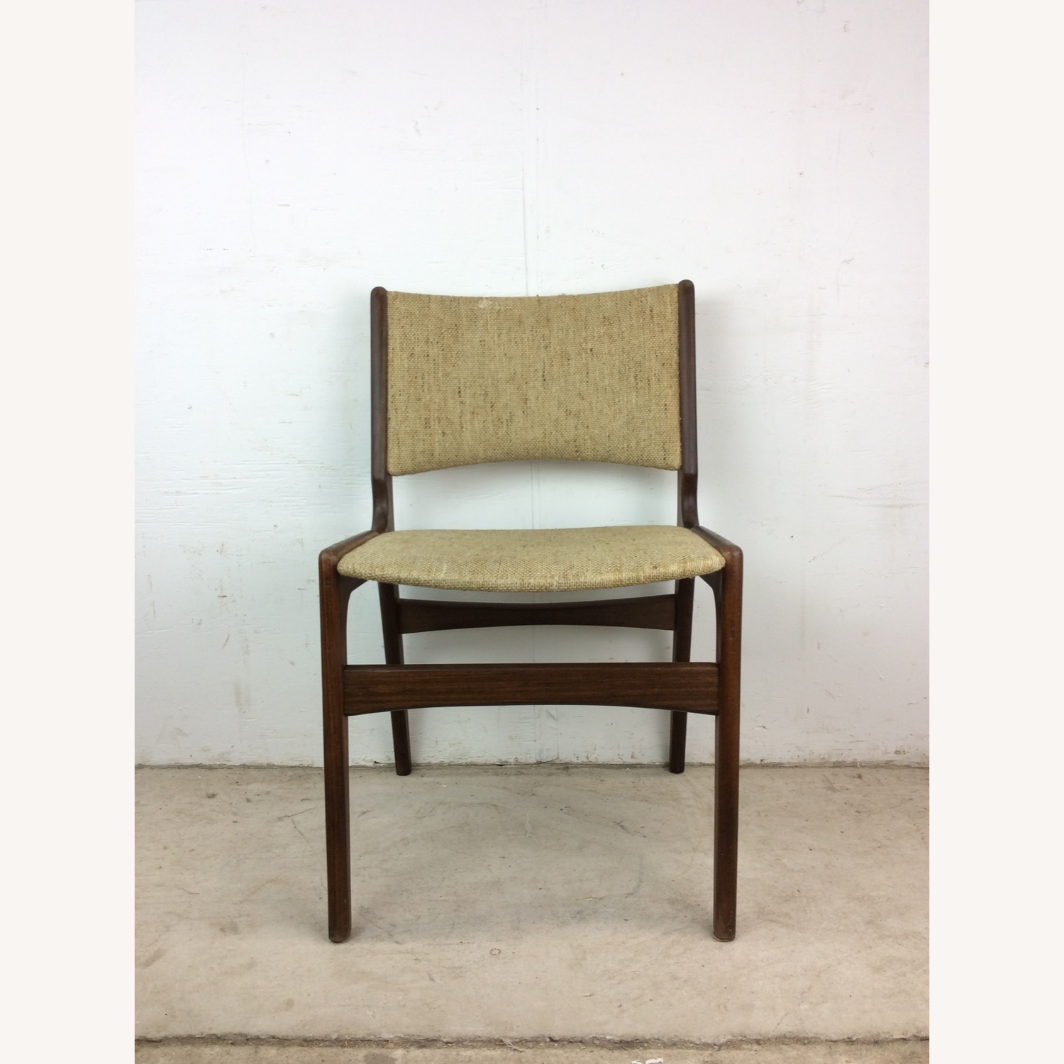Danish Teak Side Chair with Vintage Upholstery - image-1