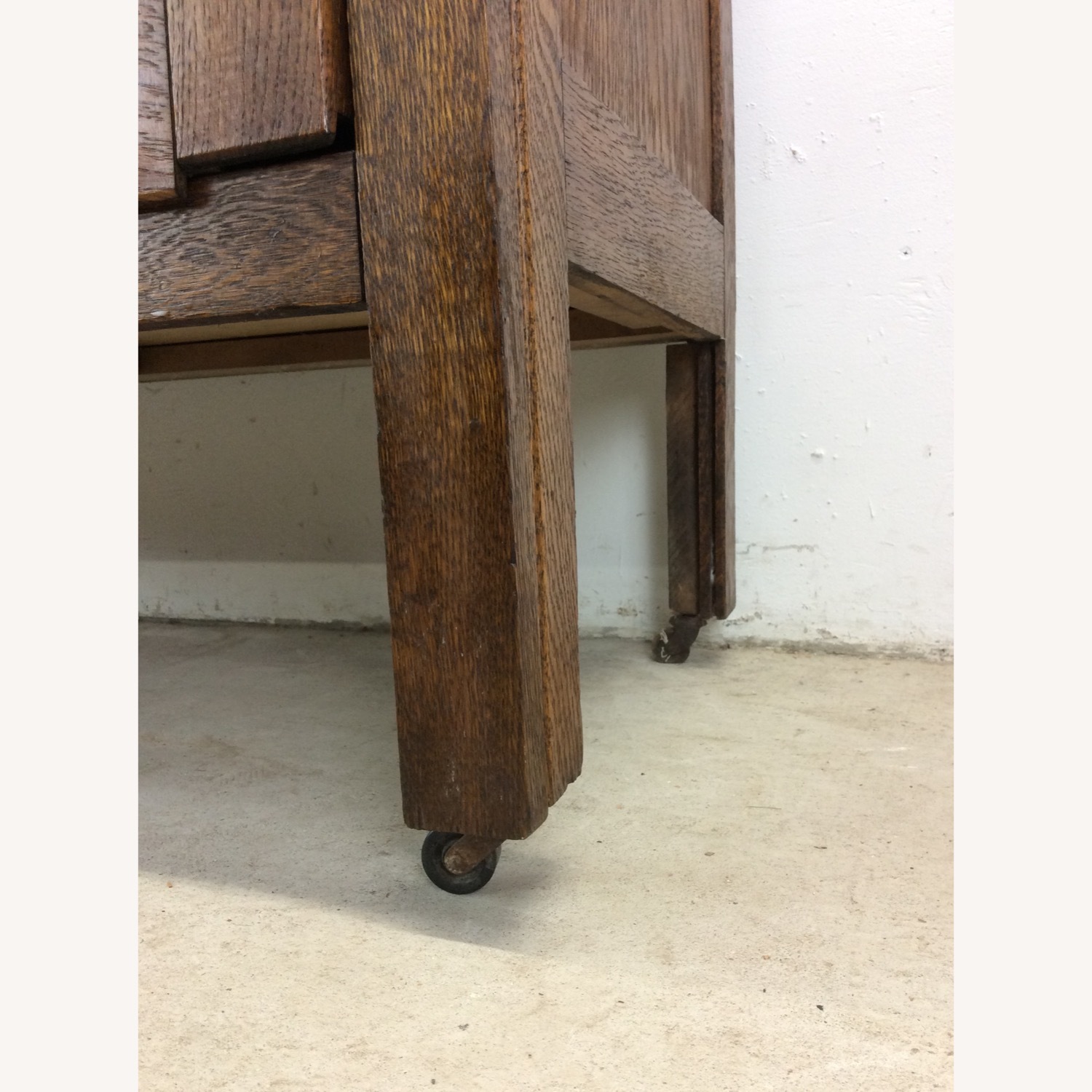 Antique Oak Side by Side Armoire with Mirror - image-22