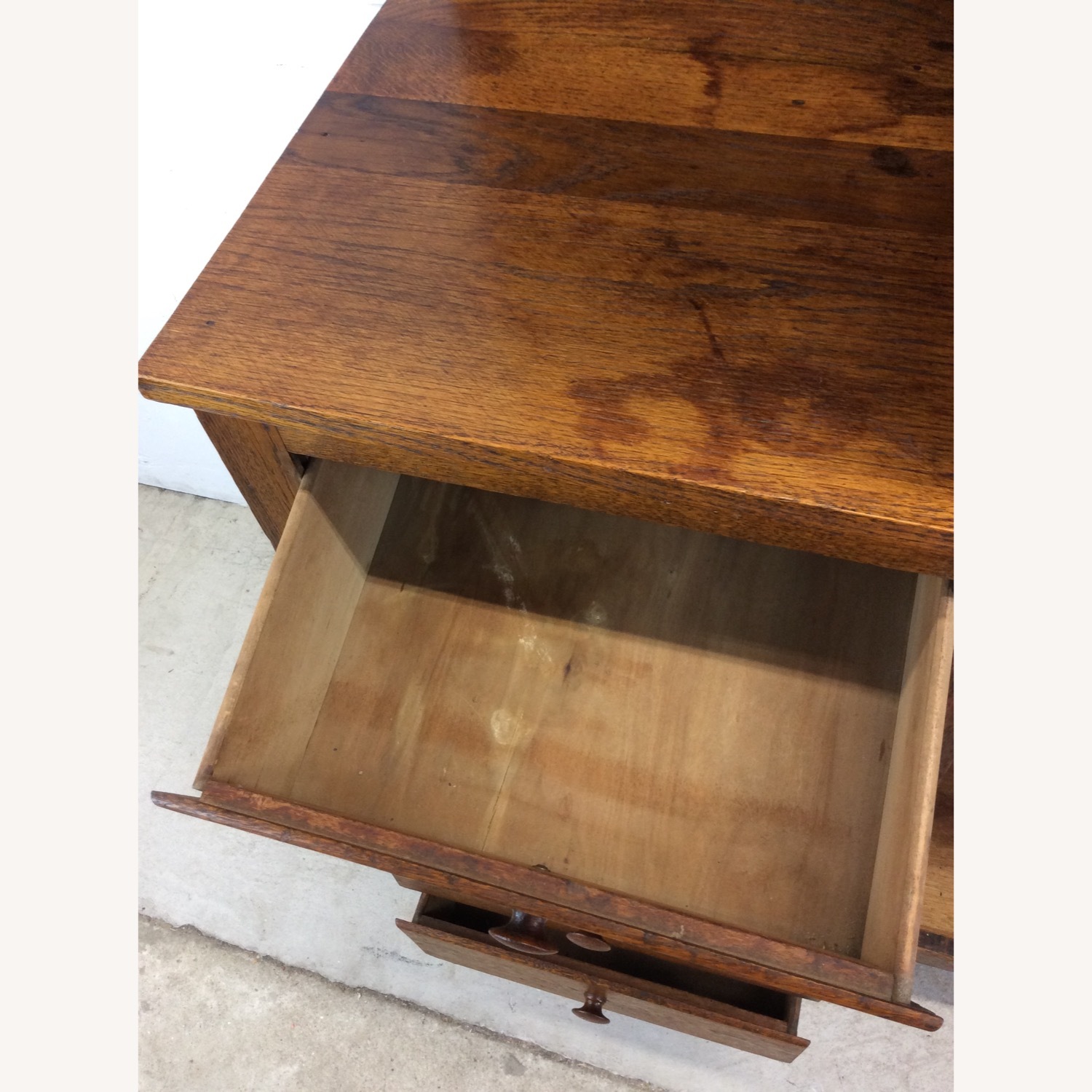 Antique Oak Side by Side Armoire with Mirror - image-21