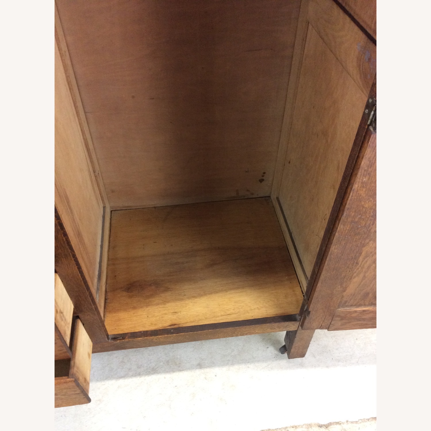 Antique Oak Side by Side Armoire with Mirror - image-19