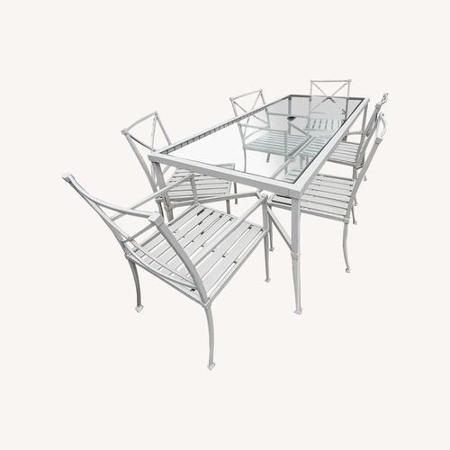 Used Williams Sonoma Outdoor Dining Table w 6 Chairs for sale on AptDeco