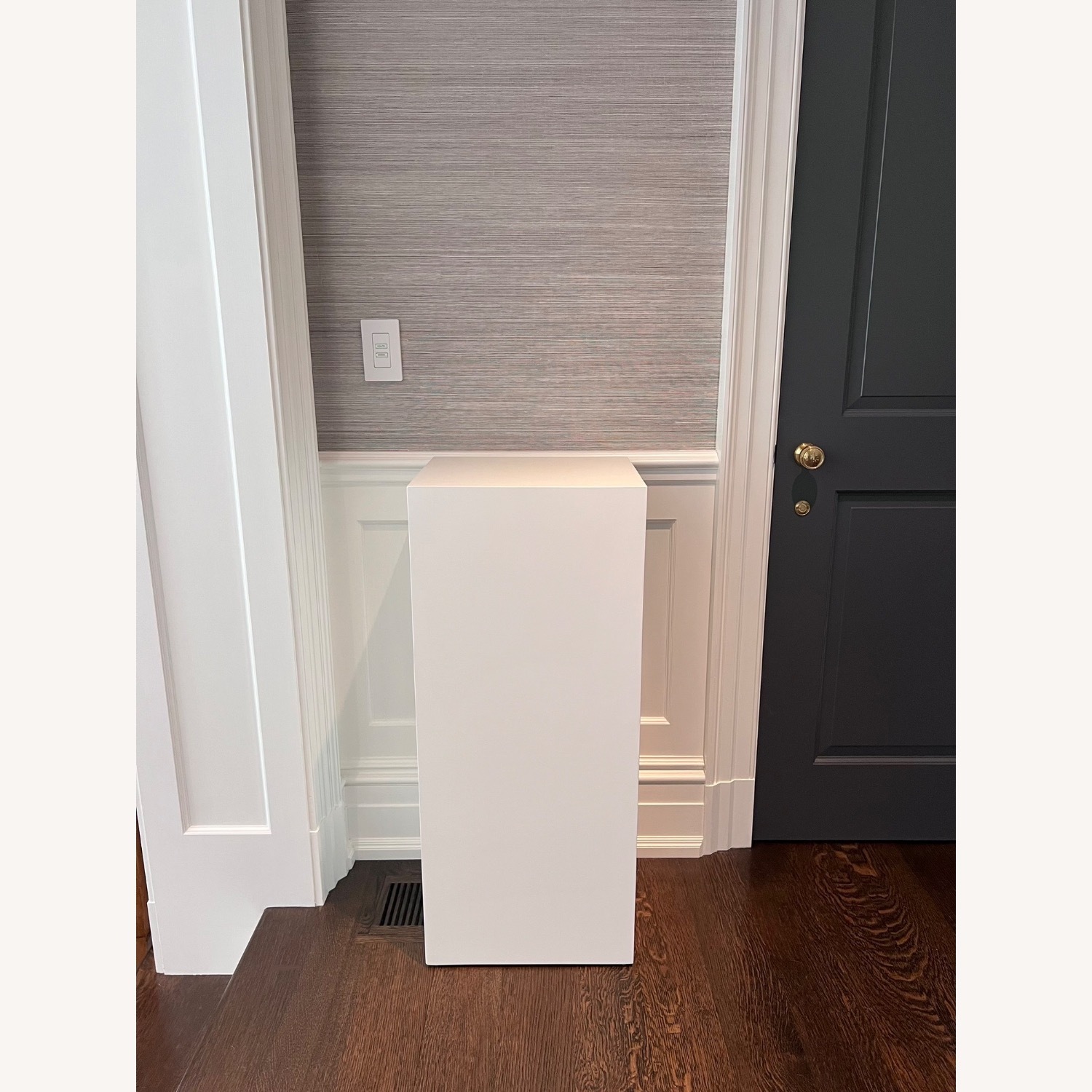 Pair of White Lacquer Pedestals - image-1