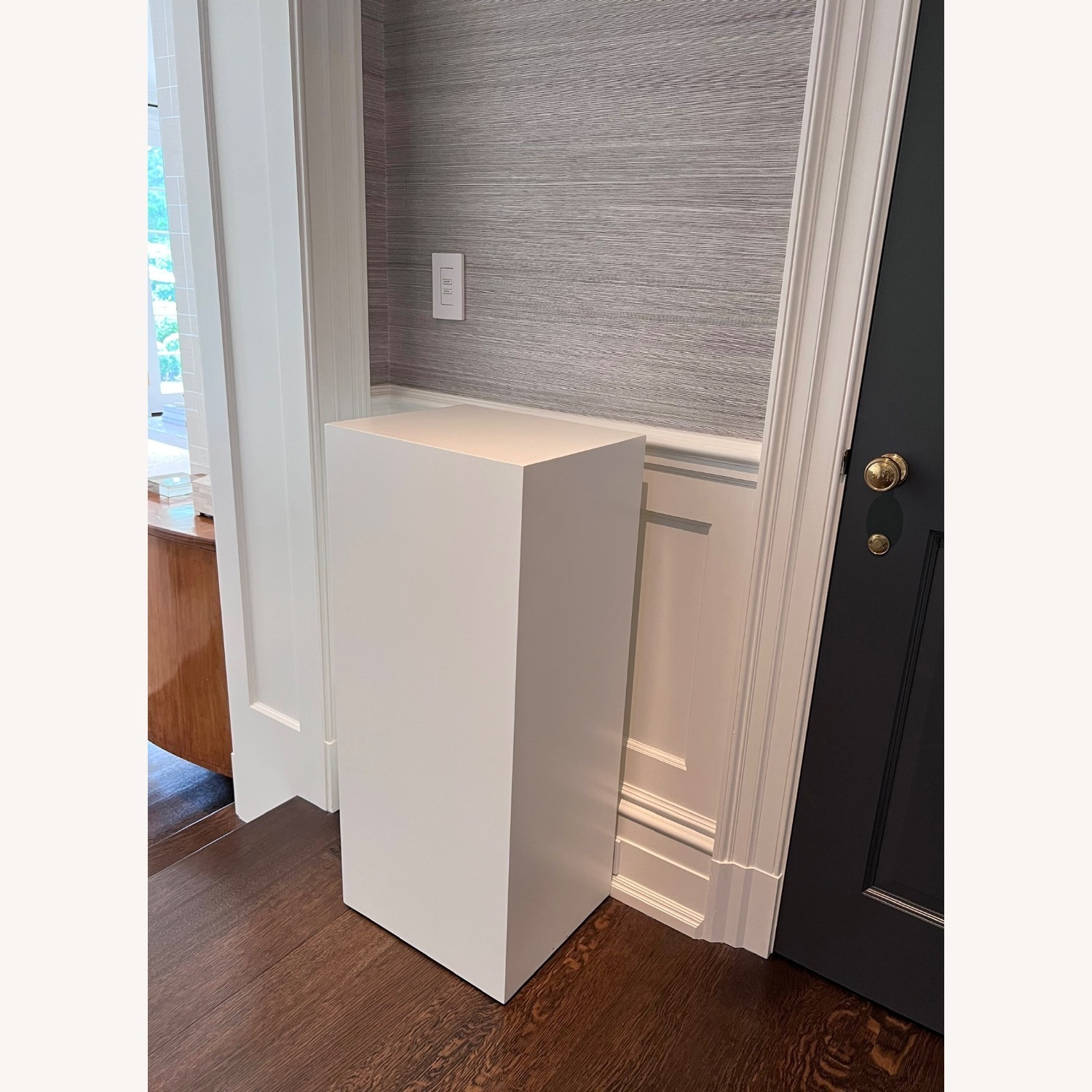 Pair of White Lacquer Pedestals - image-2