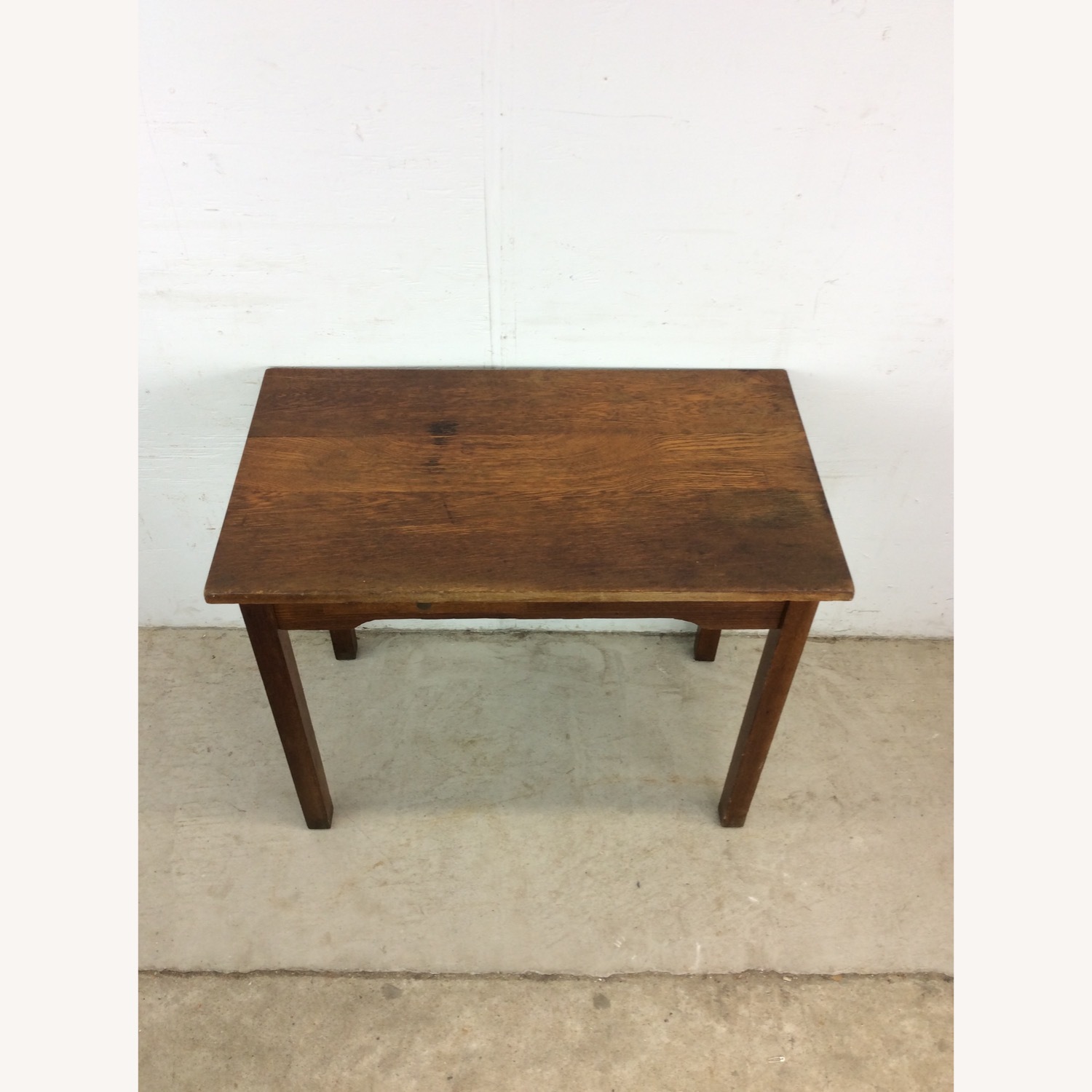 Antique Oak Writing Desk with Drawer & Leaf - image-3