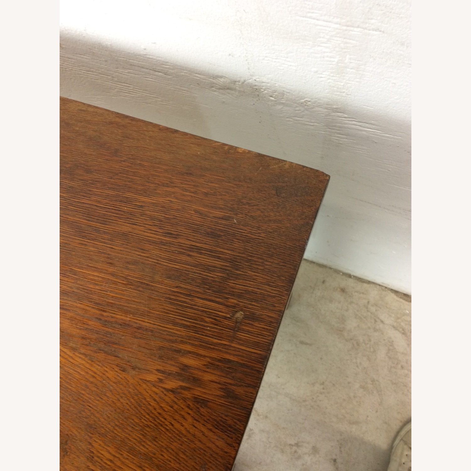 Antique Oak Writing Desk with Drawer & Leaf - image-25