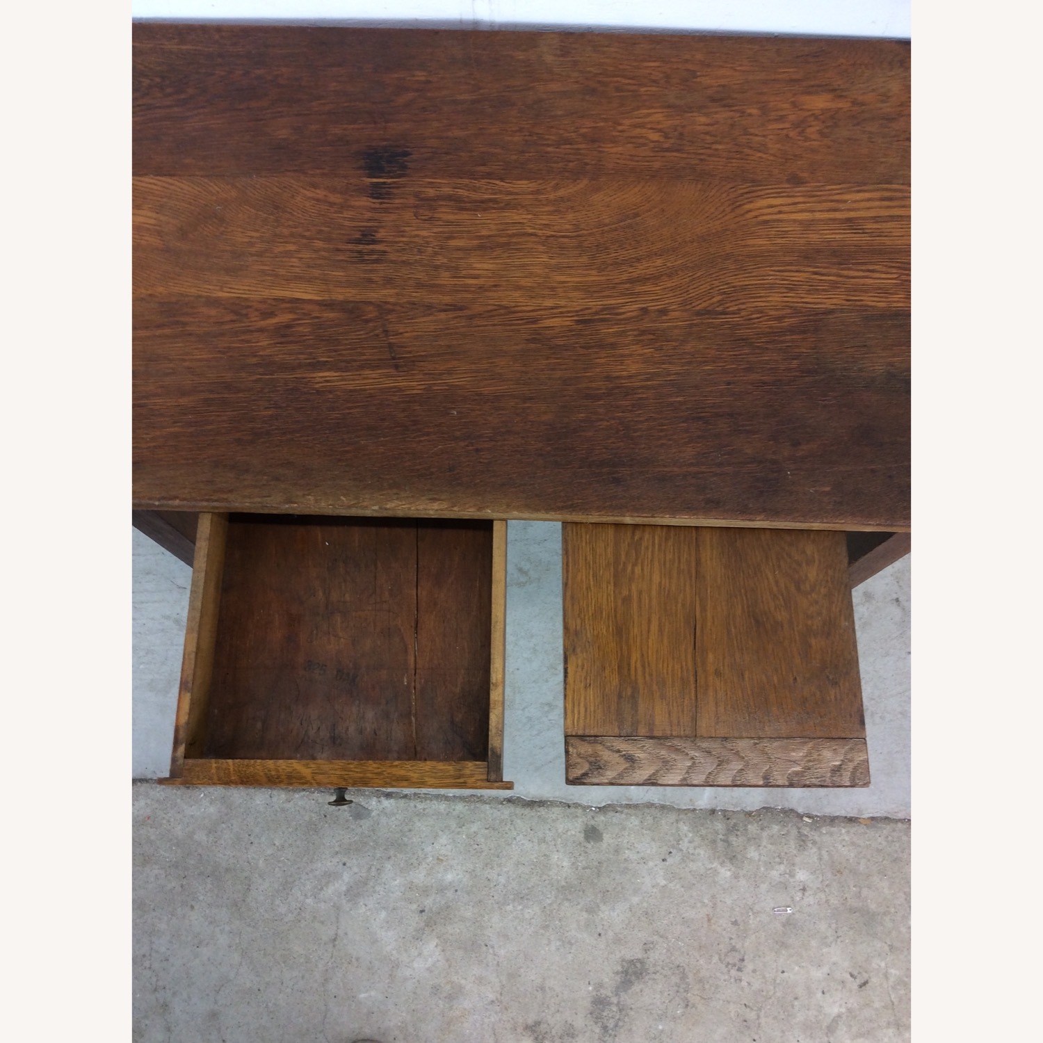 Antique Oak Writing Desk with Drawer & Leaf - image-14