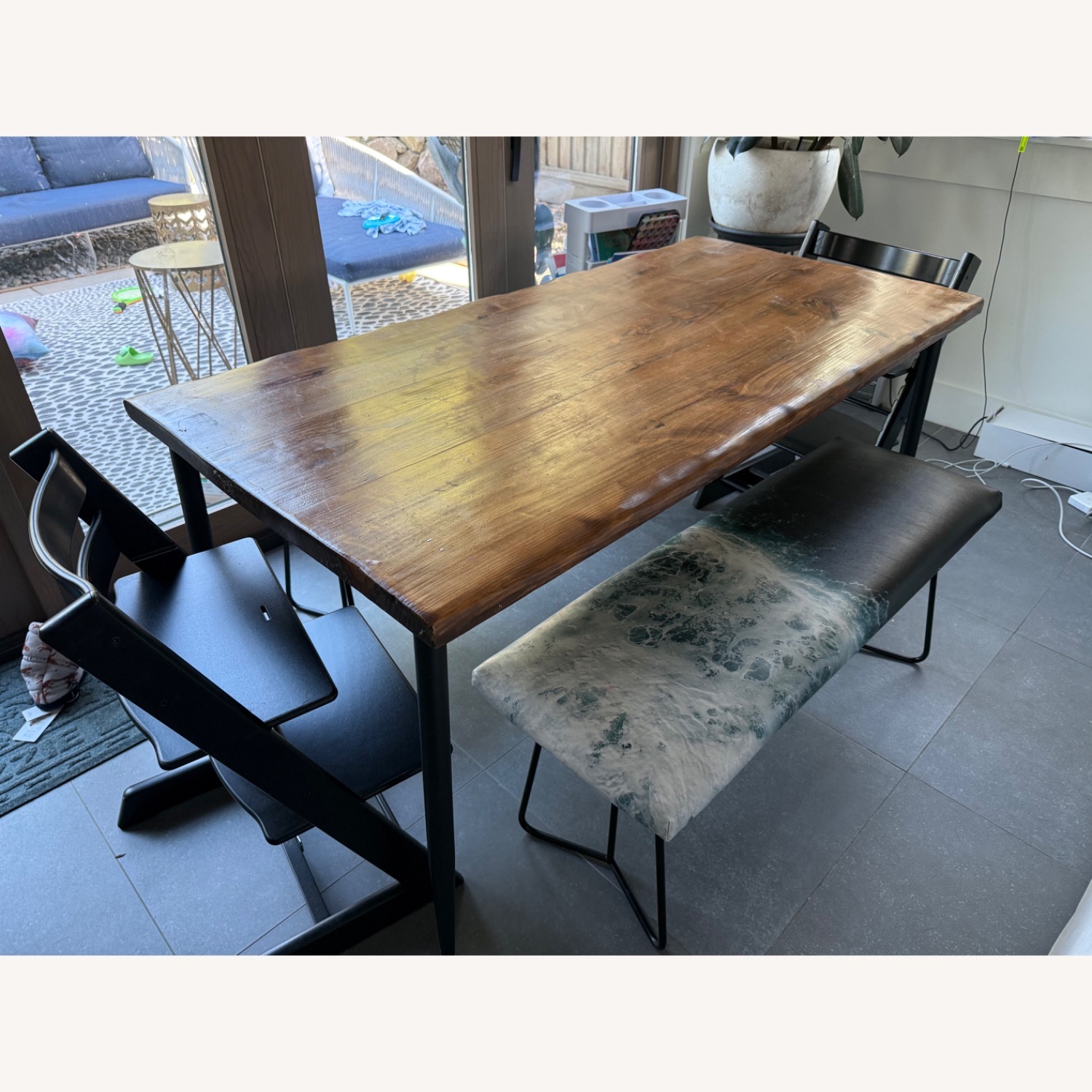 Custom Made Reclaimed Walnut Wood Dining Table - image-1