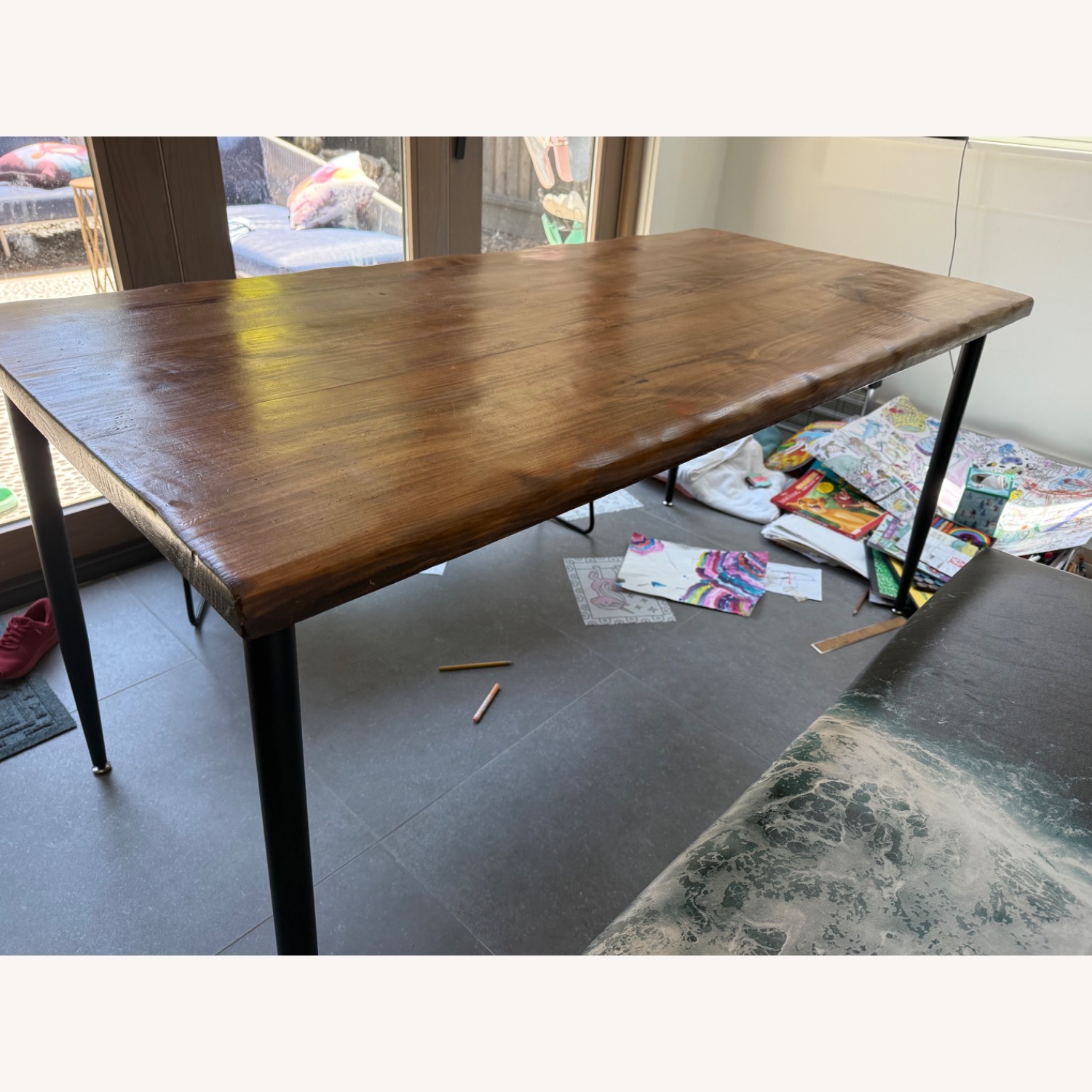 Custom Made Reclaimed Walnut Wood Dining Table - image-3