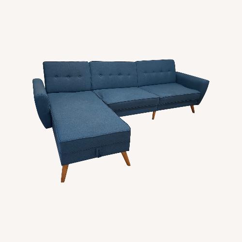 Used Blue 2 Piece Sectional for sale on AptDeco