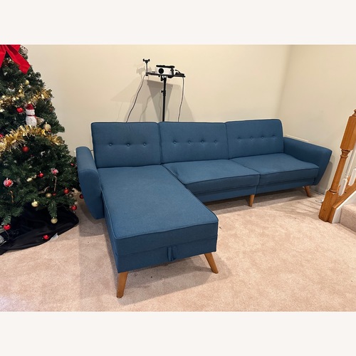 Used Blue 2 Piece Sectional for sale on AptDeco
