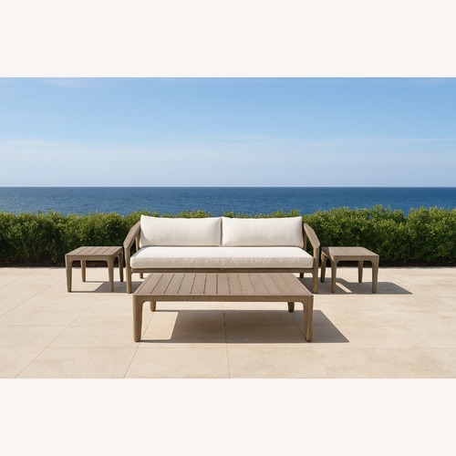 Used RH Malta Outdoor Teak Lounge Set for sale on AptDeco