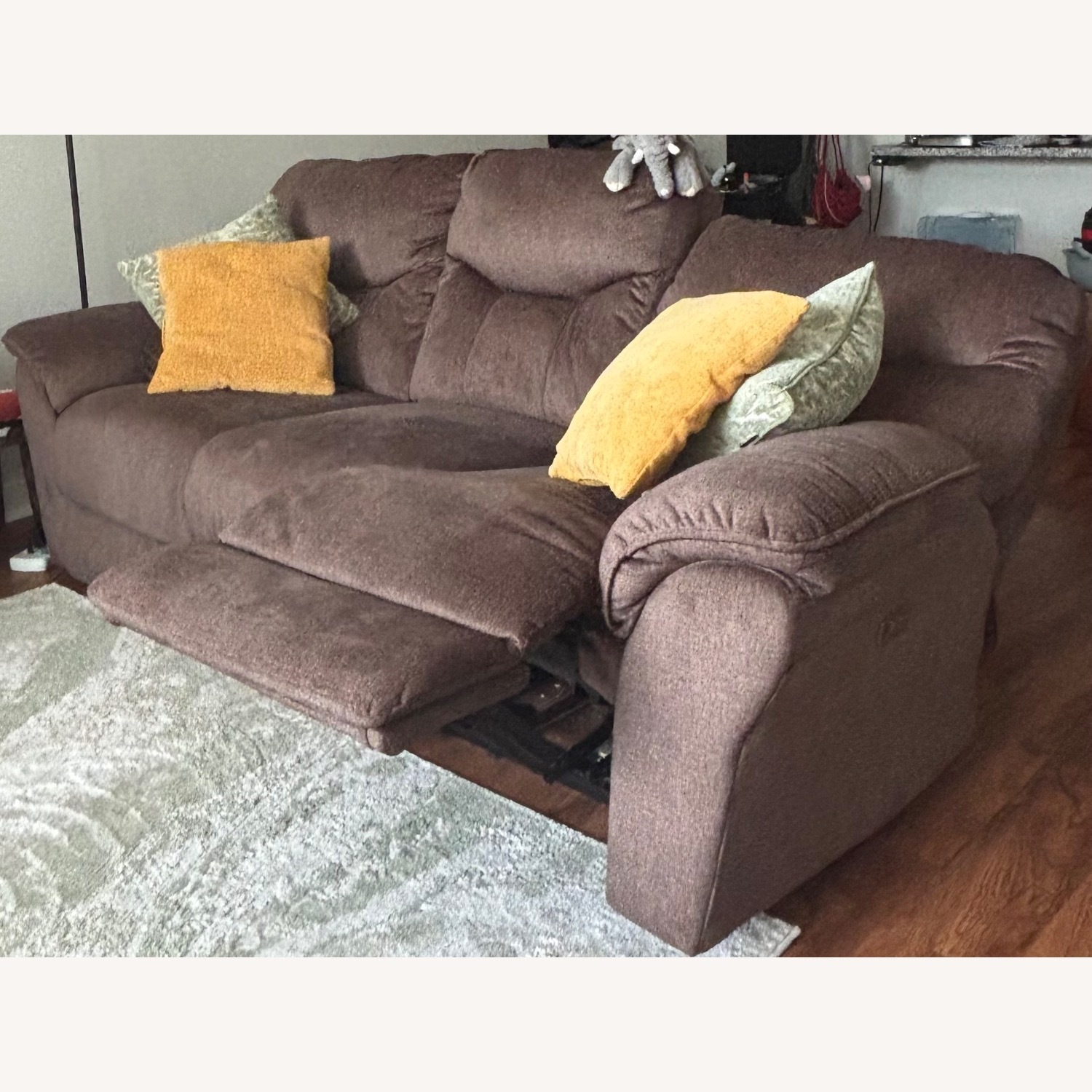 SoMo Reclining Mocha Sofa with Power Headrest - image-6