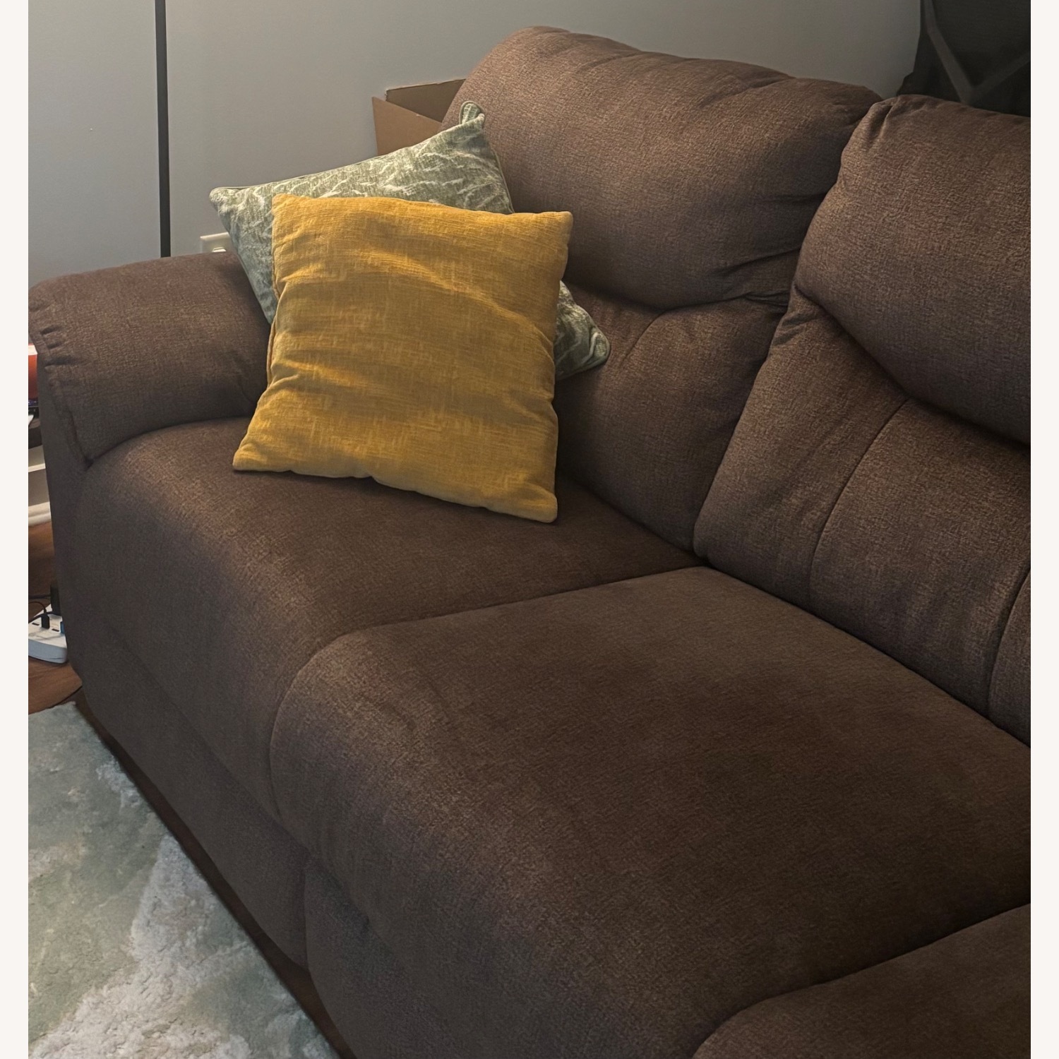 SoMo Reclining Mocha Sofa with Power Headrest - image-5