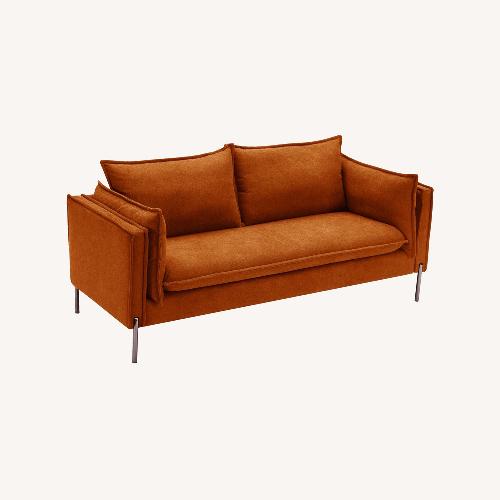 Used Everly Quinn Modern Orange Sofa for sale on AptDeco