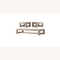 RH French Beam Teak Outdoor Table Set – 3 Pieces