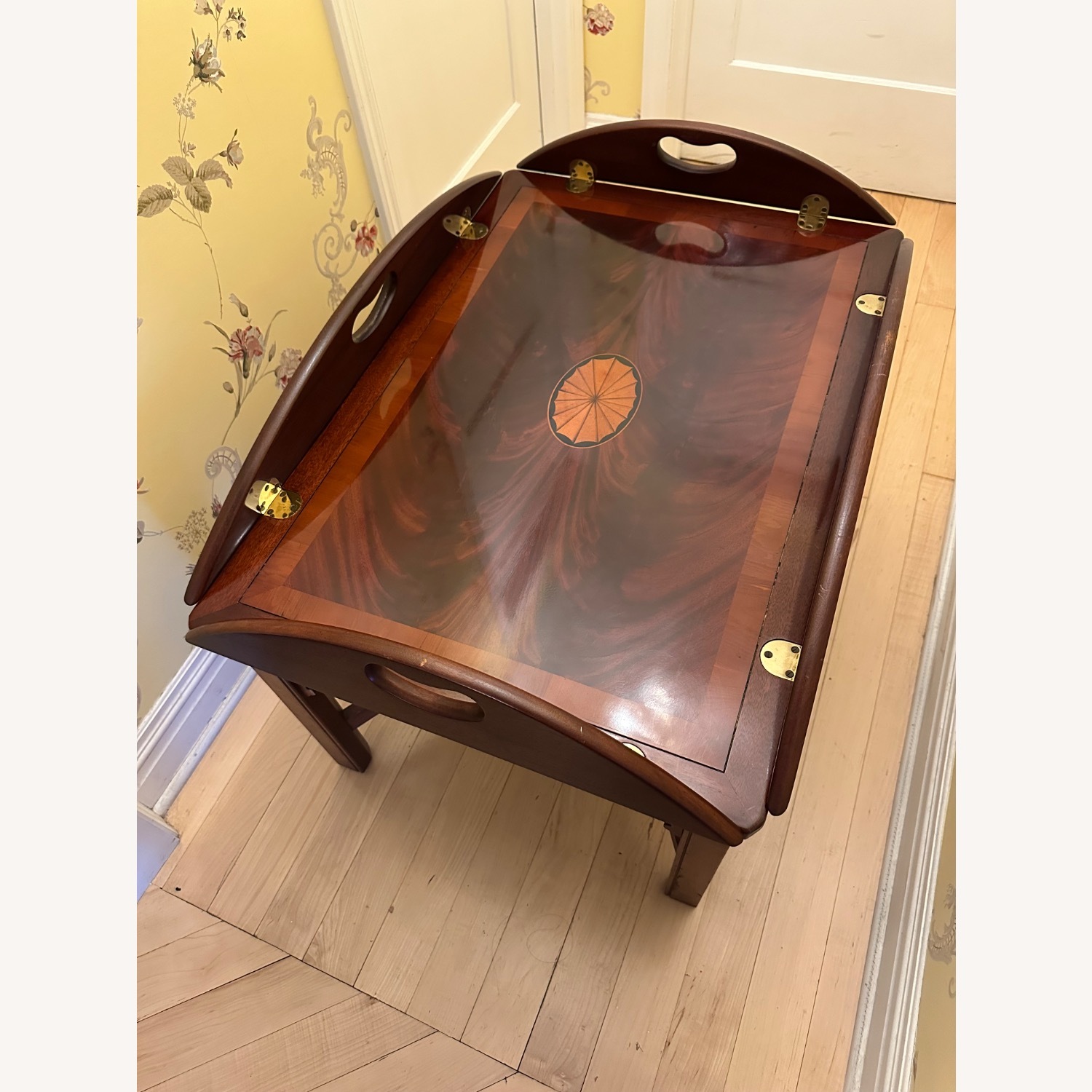 Vintage Hekman Mahogany/Brass Coffee Table - image-5