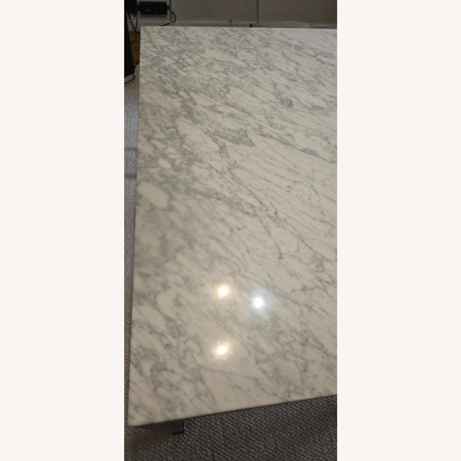 West Elm Frame Marble Tabletop Dining Table - image-2