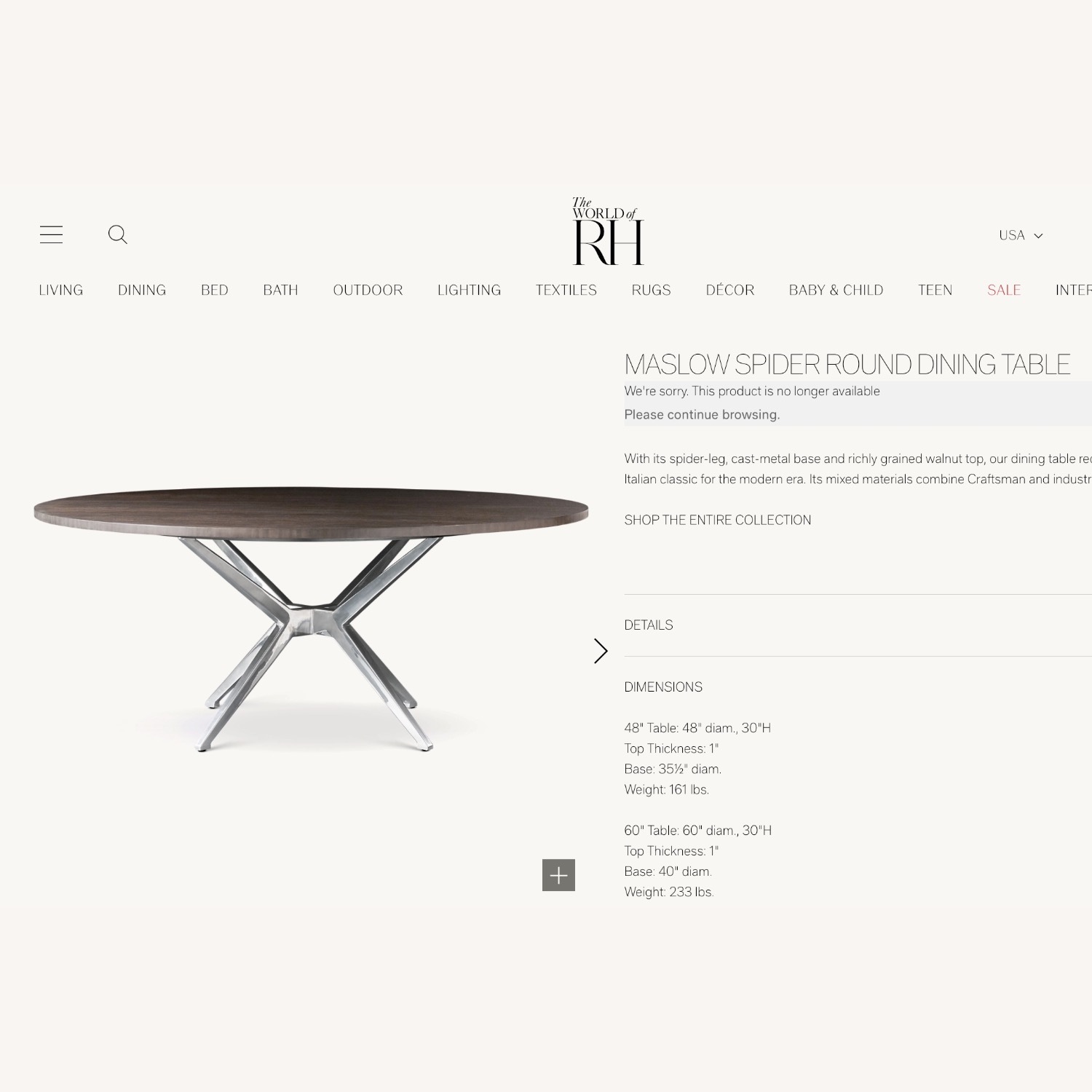 RH Maslow Spider Round Dining Table and Chairs (4) - image-4