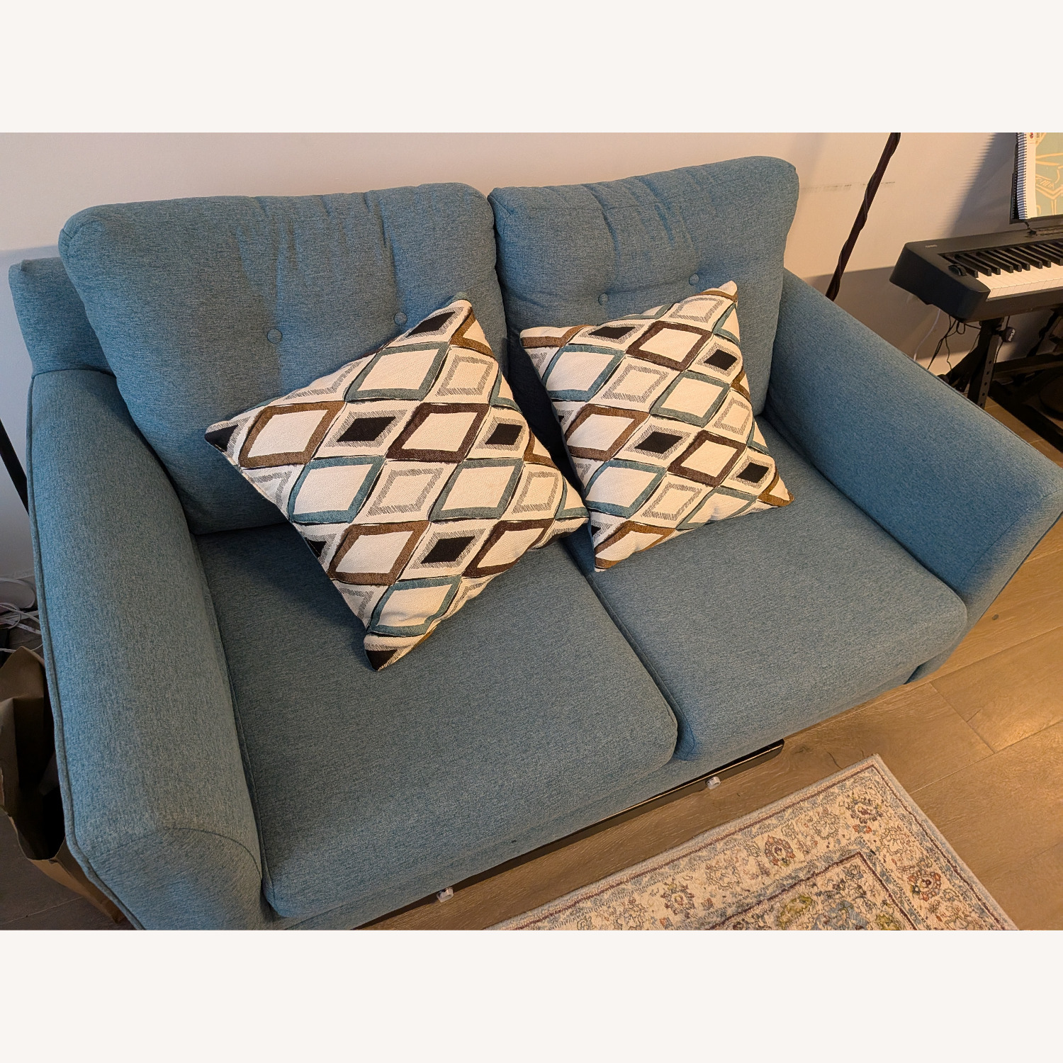 Wexler Loveseat Blue 59.5" - image-1