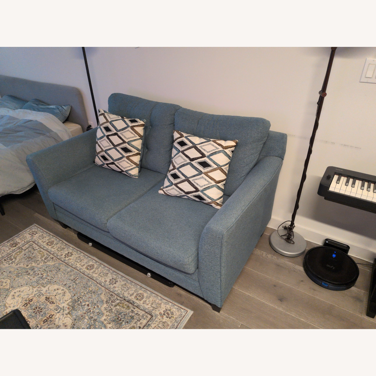 Wexler Loveseat Blue 59.5" - image-2