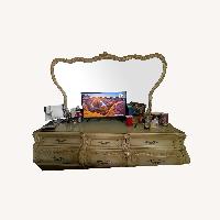 Baroque Rococo Antique Dresser With Mirror 