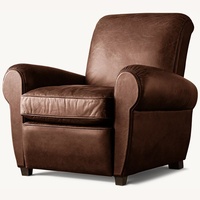 RH 1920s Parisian Leather Club Recliner