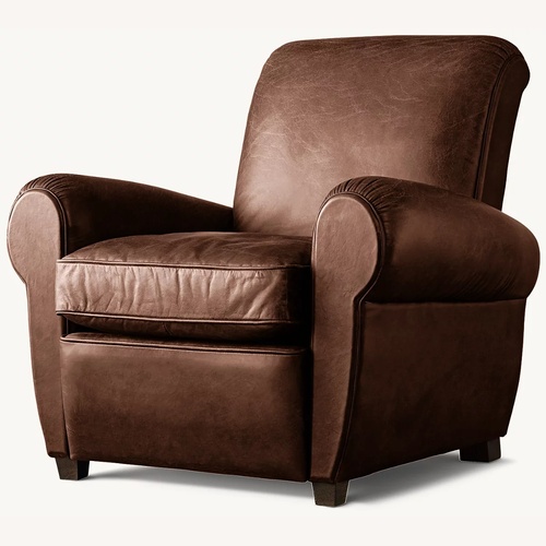 Used RH 1920s Parisian Leather Club Recliner for sale on AptDeco