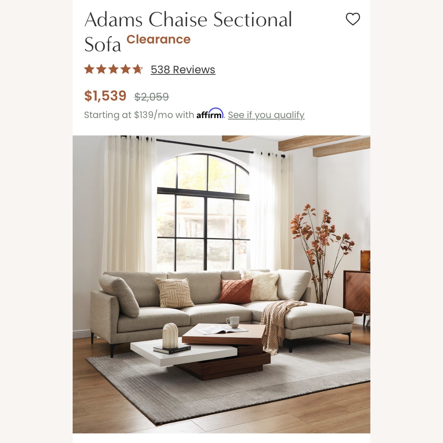 Beige Castlery Adam’s Chaise Sectional - image-1