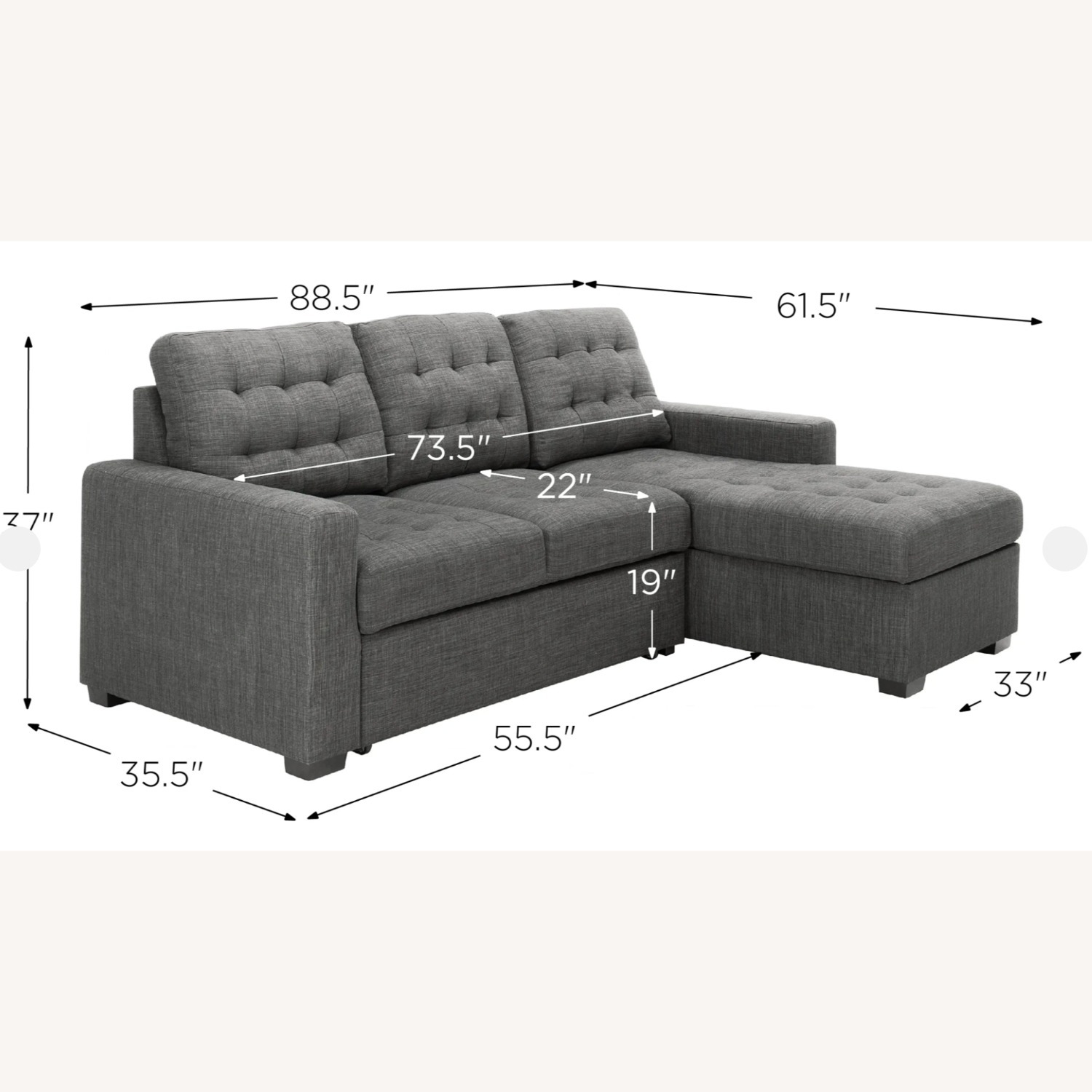 Brynn 2-pc. Sofa Chaise W/ Pop Up Sleeper And Storage - image-5
