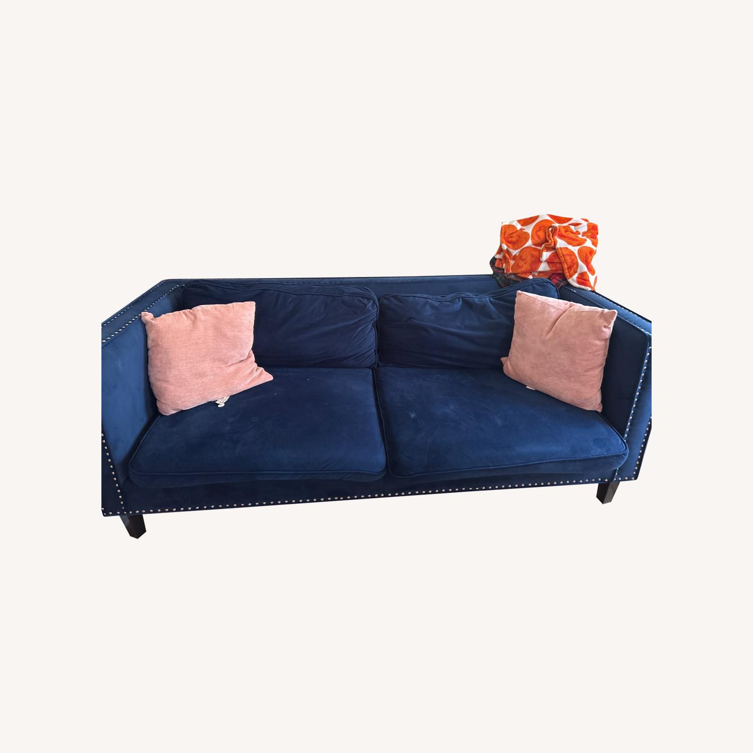 At Home Navy Blue Couch - image-0