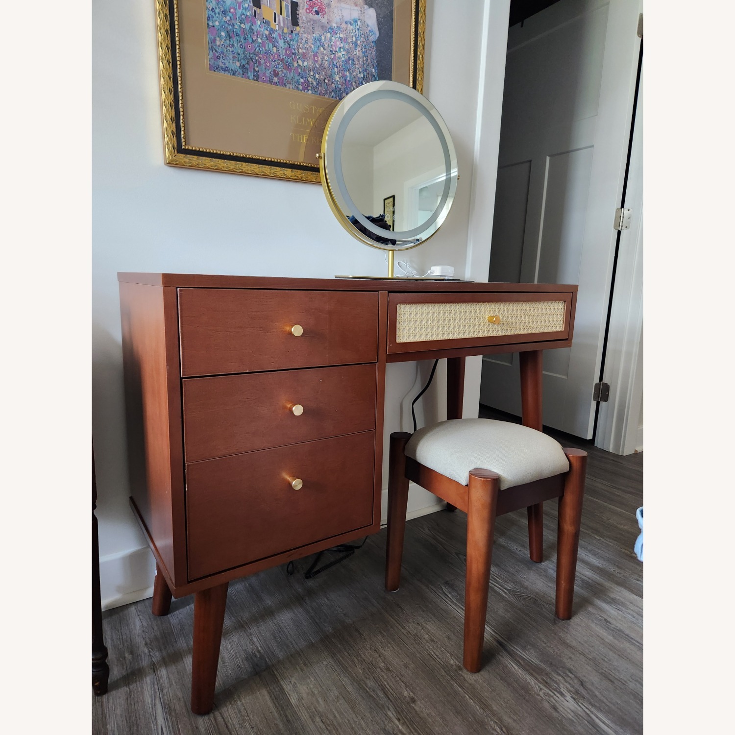 Makeup Vanity Dressing Table with stool - image-1